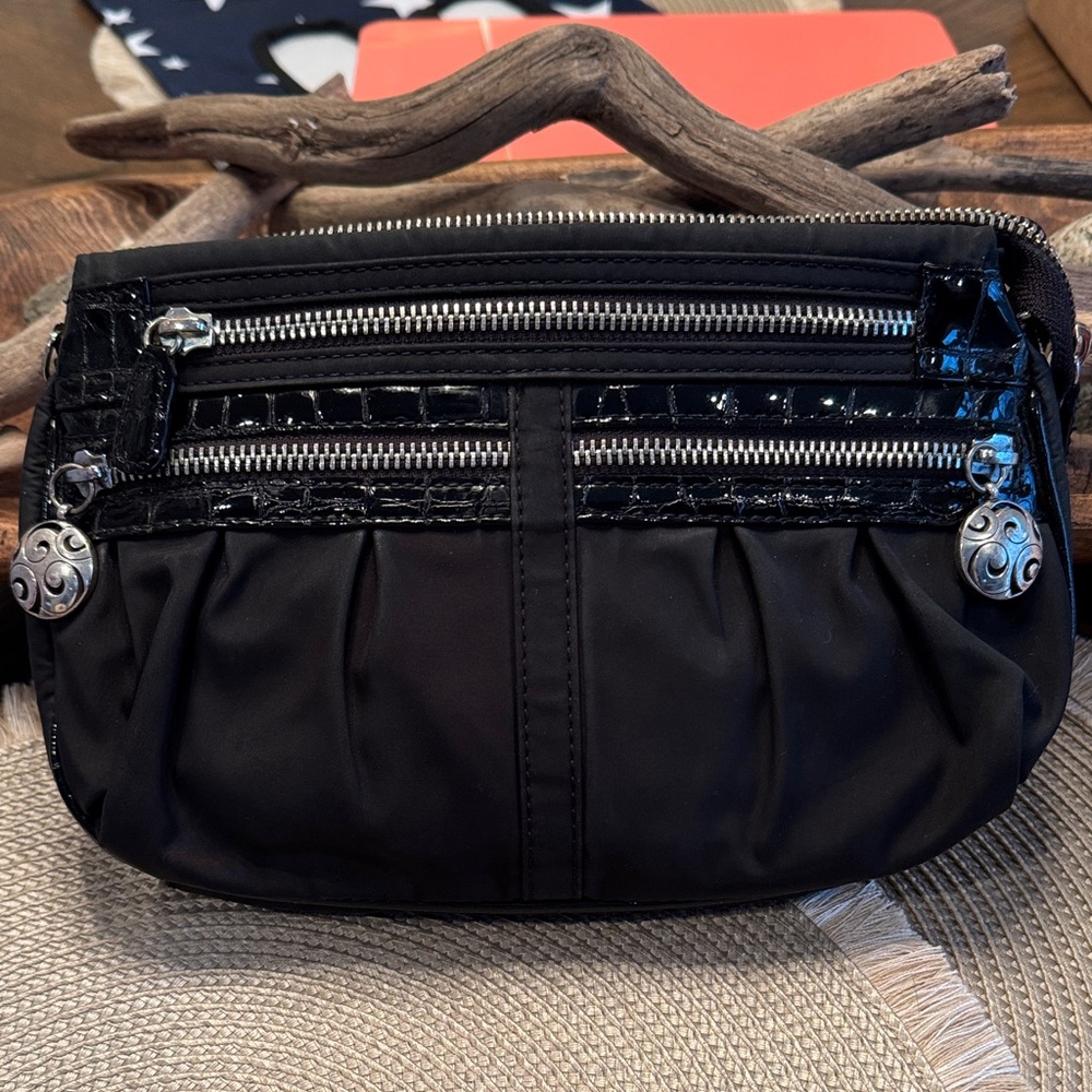 Brighton Black Clutch with Silver Accents